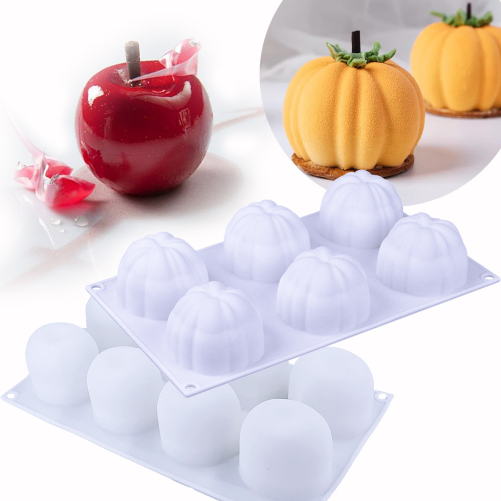 Cross-border exclusive silicone fruit-shaped molds, Halloween pumpkin candle molds, 3D French mousse cake molds full figure