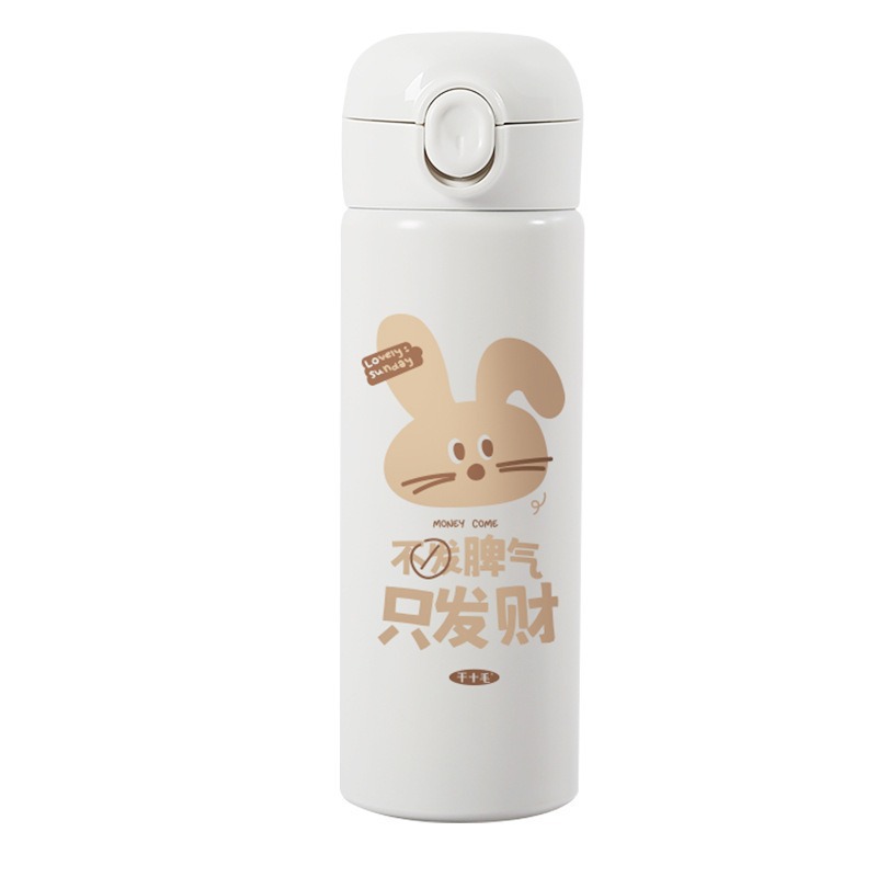 Wholesale of new minimalist direct drinking insulated cups with high appearance standards, student disposable cups, portable spring LIDS, and stainless steel gift cups Item Picture
