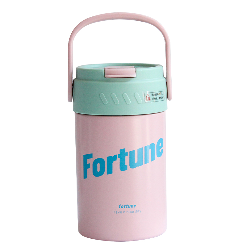 High appearance level straw insulated cup, portable and simple for adults, 316 stainless steel water bottle, tea-water separation tea cup details Picture