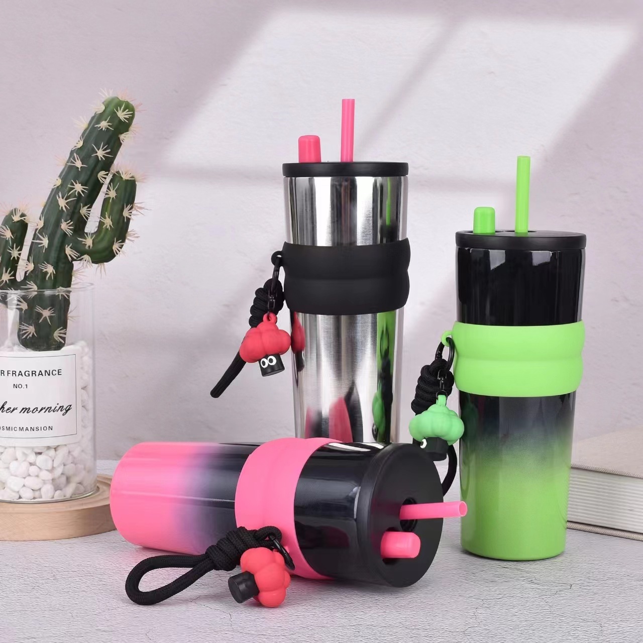 Cross-border super-large capacity 316 stainless steel insulated inner liner, outdoor portable lifting rope straw, unisex Phantom Cup Specification drawing