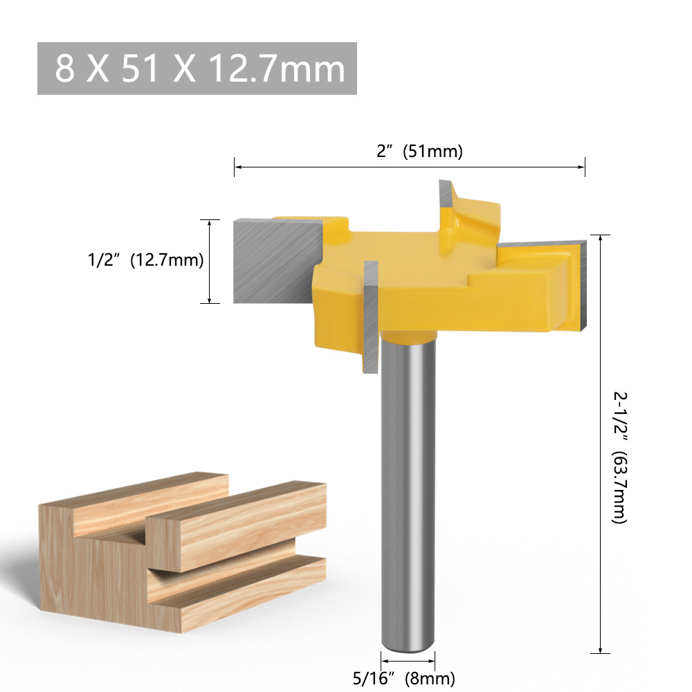 1/2 handle, 8 handle, 12 handle, four-edge T-shaped knife, slotting knife, bottom cleaning knife, woodworking milling knife, engraving machine head, large diameter undefined