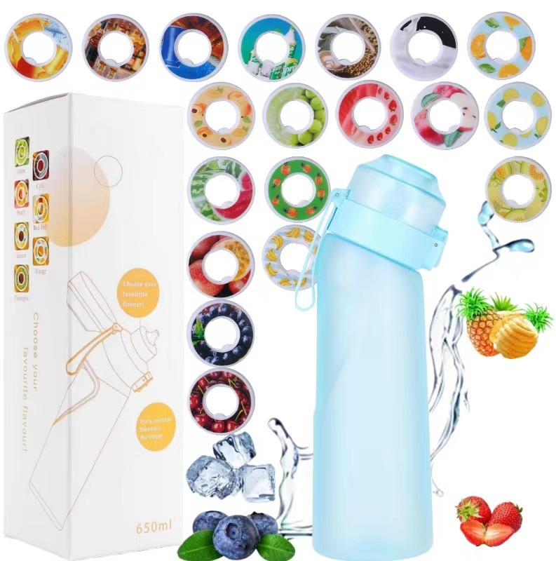 Amazon's best-selling 0-sugar and 0-calorie fun cup, gradient color outdoor scented water cup, sports cup, tritan Fragrance ring cup Item Picture