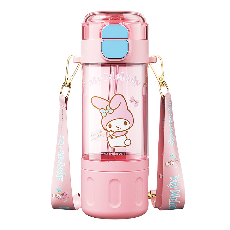 Sanrio's officially authorized plastic cup, tritan large-capacity straw water cup, is a direct drinking cup for female primary school students at school Item Picture