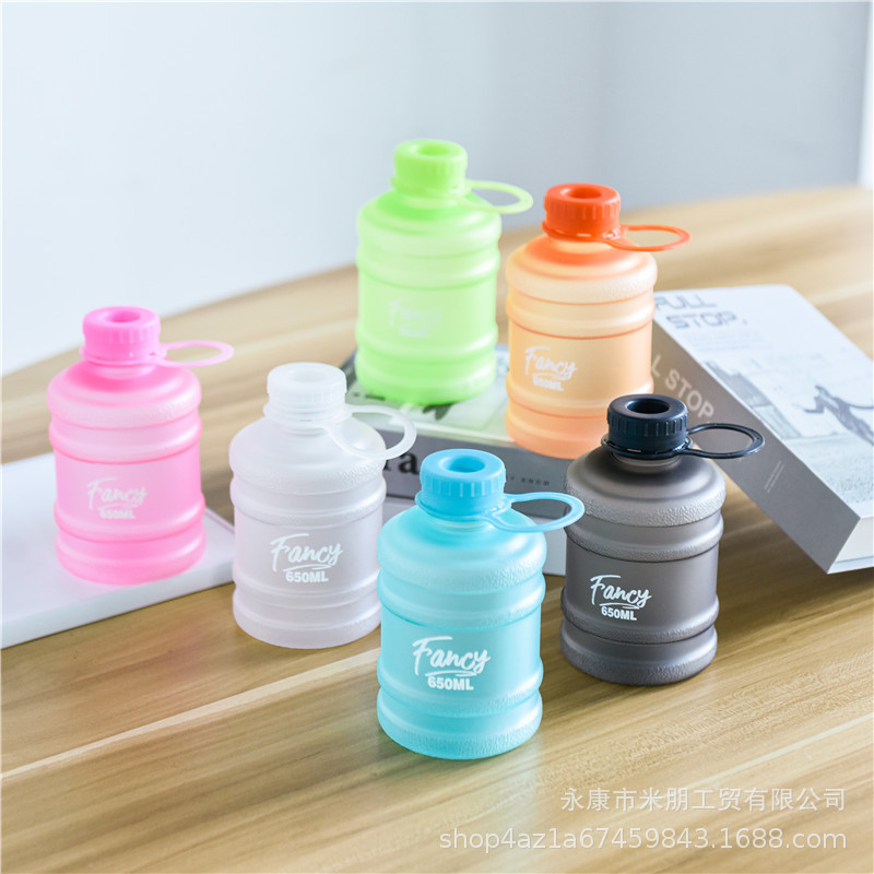Portable cartoon plastic cup, popular fruit flower tea bucket cup, large-capacity milk tea kettle for children and girls, hand-held full figure