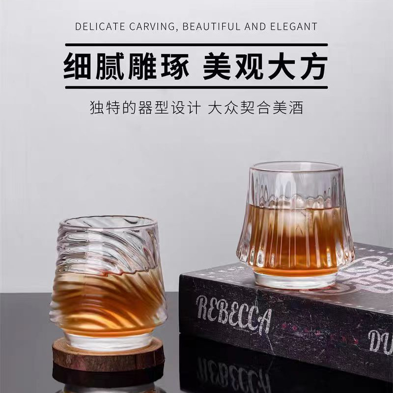 Whisky wine glasses, glass coffee cups, vertical pattern simple water cups, high appearance level beer glasses, commercial spirits cups wholesale details Picture