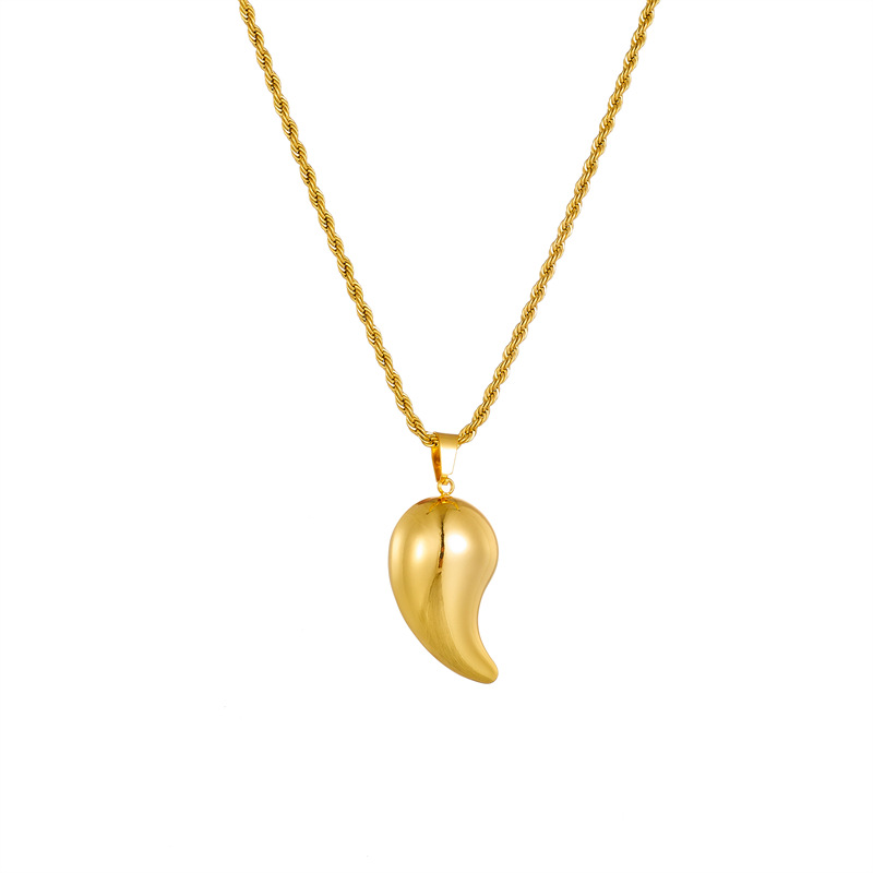 European and American fashionable and individual design retro punk metal titanium steel twist chain water drop pendant necklace Item Picture