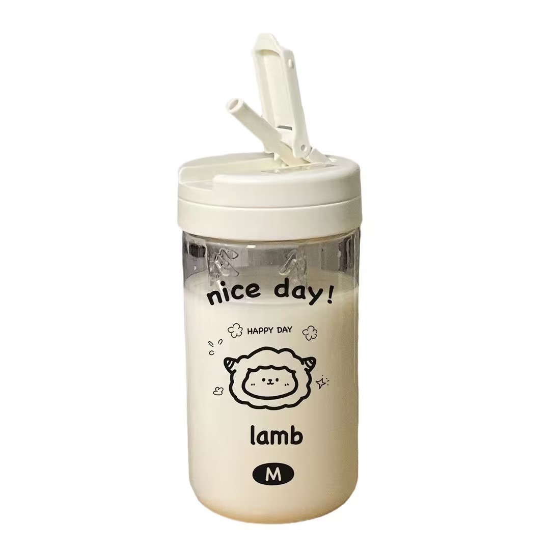 Cute cups for boys and girls, high appearance level, portable plastic straws for students and children, kt Cat 2024 new style summer Item Picture
