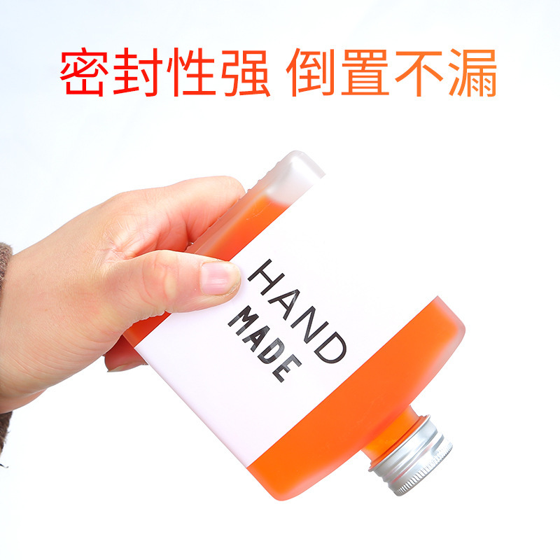 Wholesale 250ml flat sealed wine bottles for catering, juice and beverages, milk tea shop coffee and milk tea bottles Specification drawing