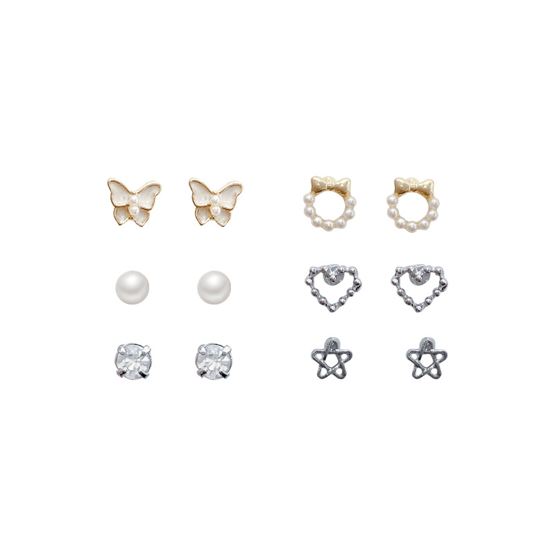 Cute and small 12-piece set of ear studs, 2024 new style, high appearance level, unique autumn bestseller, Internet celebrity earrings wholesale Item Picture