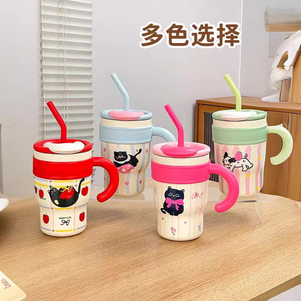 Giant ice Cup, large-capacity straw, insulated cup for girls, 2024 new model water cup, office, high appearance level Application Scenario