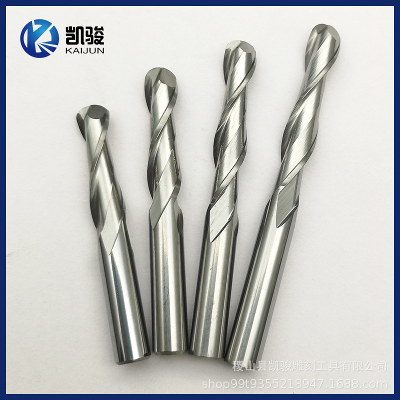 Kaijun double-edge helical ball end mill CNC tool engraving machine tool 6mm woodworking relief tungsten steel engraving knife Specification drawing