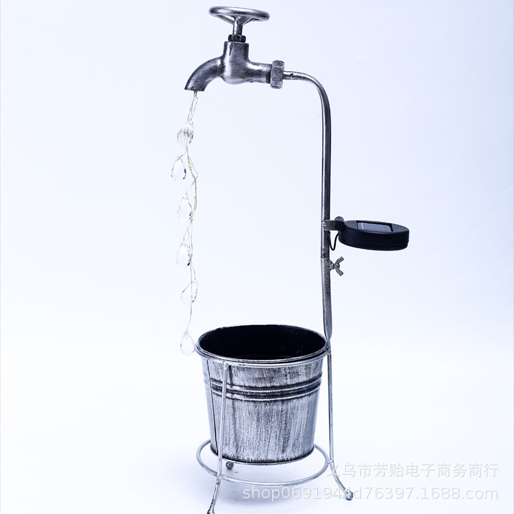 New Amazon solar shower head, water bottle, faucet, water drop, flower pot light, lawn light, courtyard and outdoor garden light Item Picture