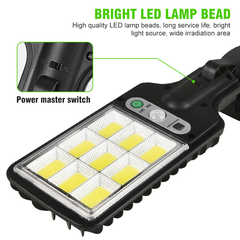 Solar lamps, outdoor garden lamps, human body sensor lamps, wall lamps, integrated led household solar street lamps are shining brightly Specification drawing