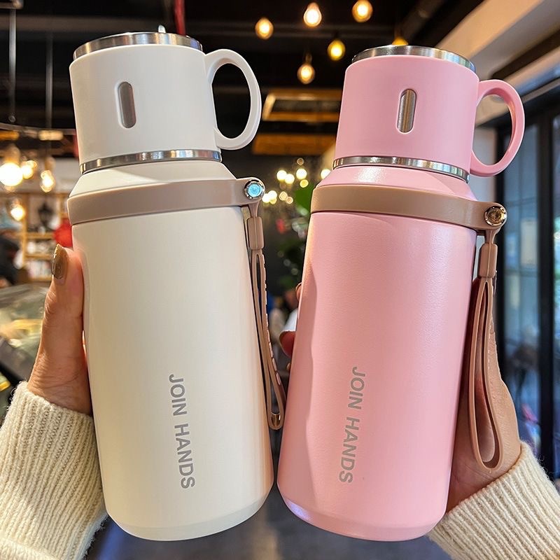 316 stainless steel insulated cup, simple tea brewing cup for men and women, large-capacity fashionable water bottle, portable water cup, bowl lid cup details Picture