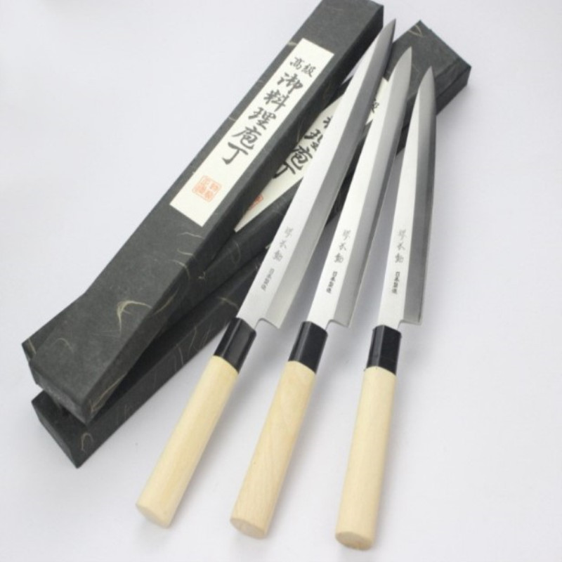 Sakai Immovable sashimi knife, Japanese sashimi knife, Japanese cooking knife, beef knife, sushi knife, salmon cutting knife, willow blade, kitchen knife Specification drawing
