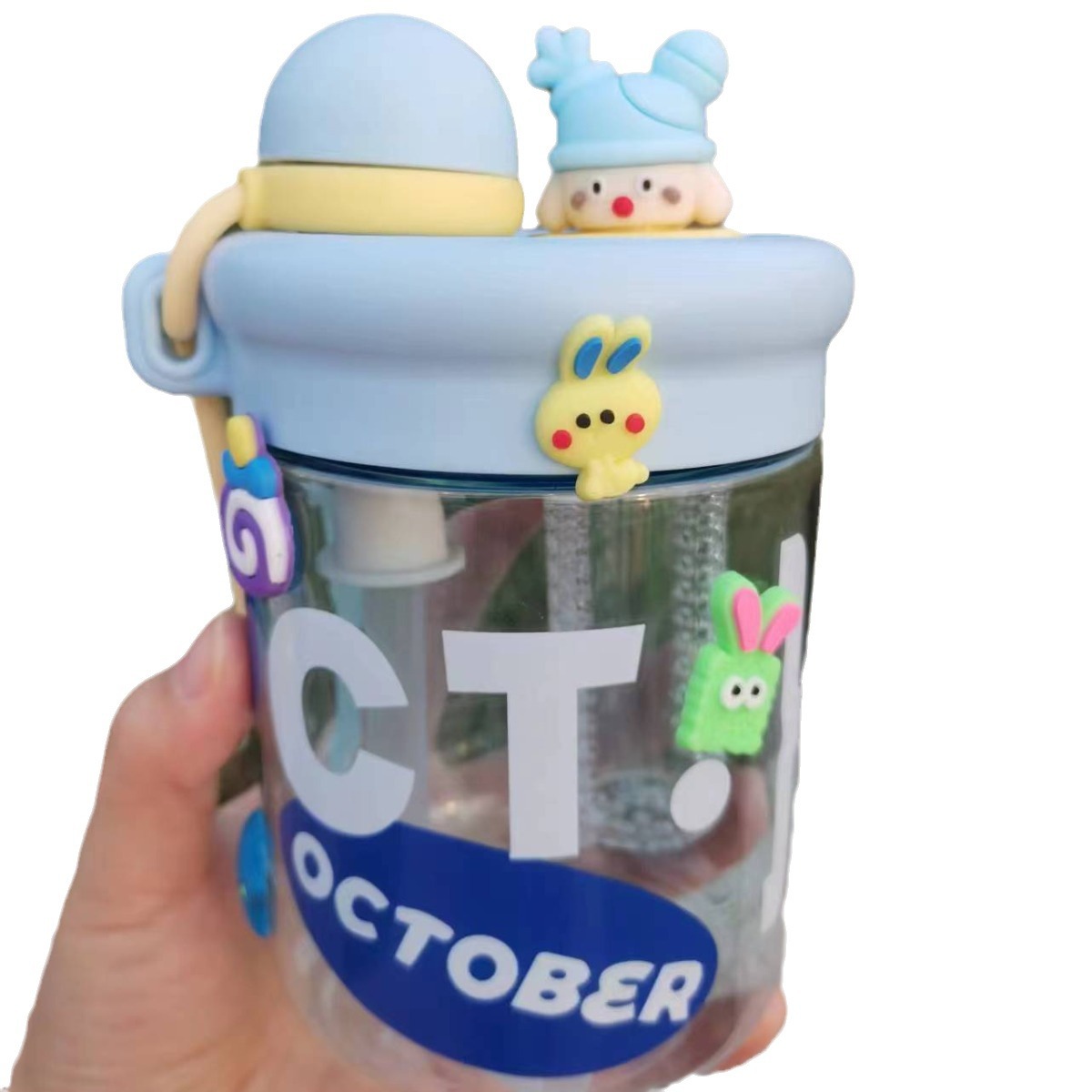 New minimalist water cup for summer girls and children, high appearance level, flower tea straw cup, high-temperature resistant and shock-resistant, excellent quality cup Item Picture