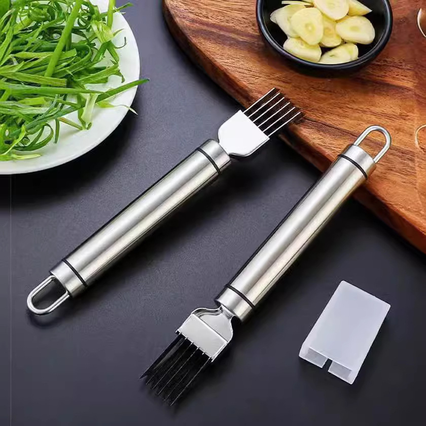 304 stainless steel kitchen multi-functional slicer, household vegetable cutter, manual grilling, dicing of scallions, stainless steel full figure