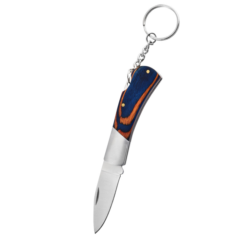 Multi-purpose mini colored wood knife for opening packages, outdoor camping fruit knife, pocket keychain folding knife undefined