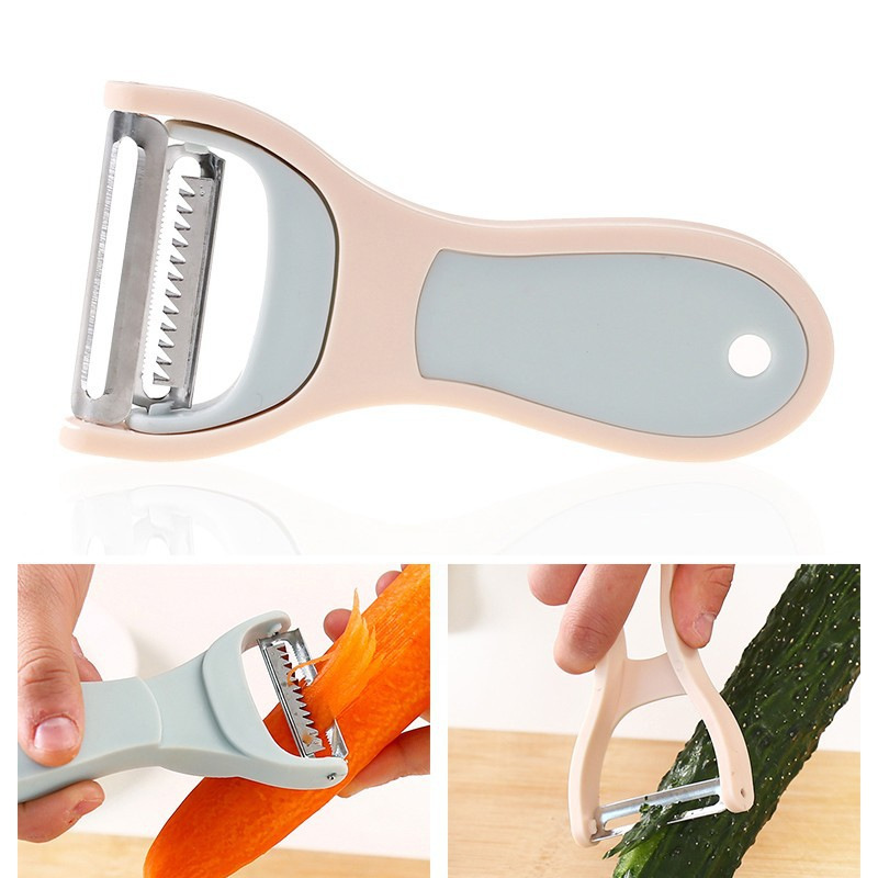 Customized advertising logo of stainless steel peeler, 2-yuan small gift, two-in-one peeler, practical promotional item Specification drawing