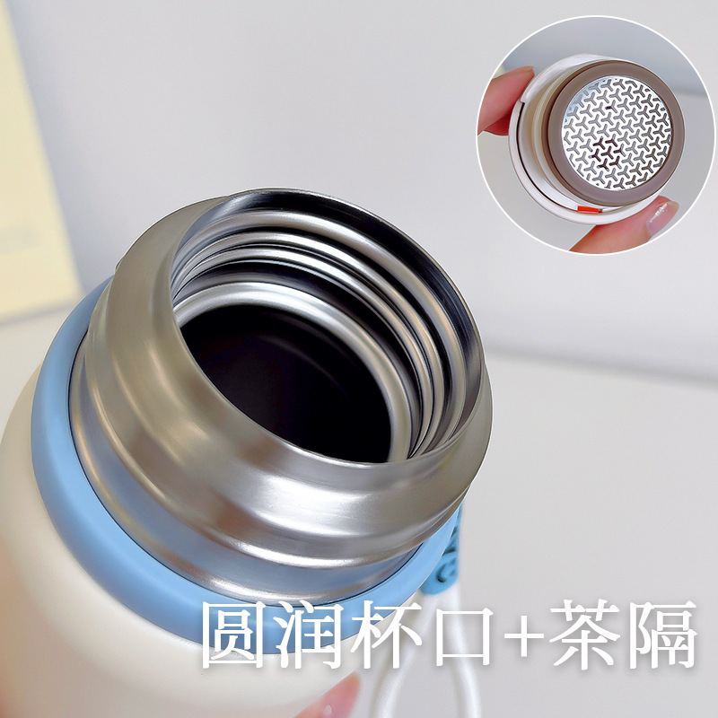 High appearance level for girls, large-capacity insulated cup, portable 316 stainless steel water cup for students, simple and ins thermos, easy to use Specification drawing