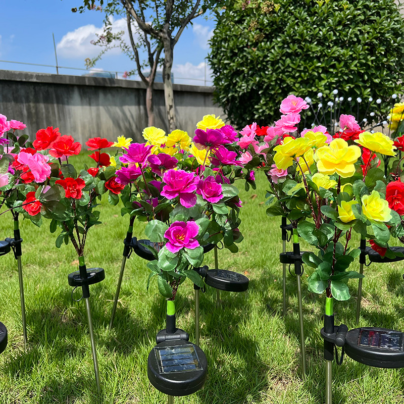 New cross-border Amazon solar rhododendron lamp lawn courtyard outdoor landscape atmosphere LED night light details Picture