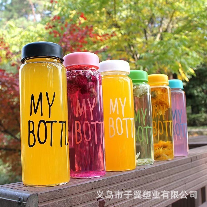 my bottle large-capacity sports water bottle, personalized advertisement, portable cup, hot-selling straight single-layer cup, creative PET cup full figure