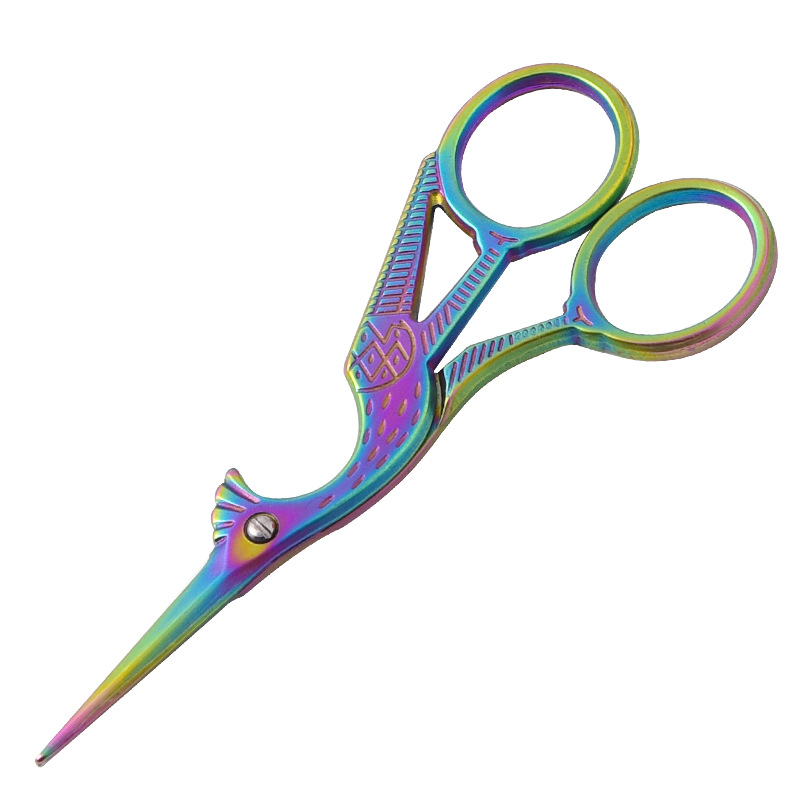 Stainless steel crane scissors, retro crane shaped scissors, tea scissors, cross-stitch handcrafted creative household small scissors undefined