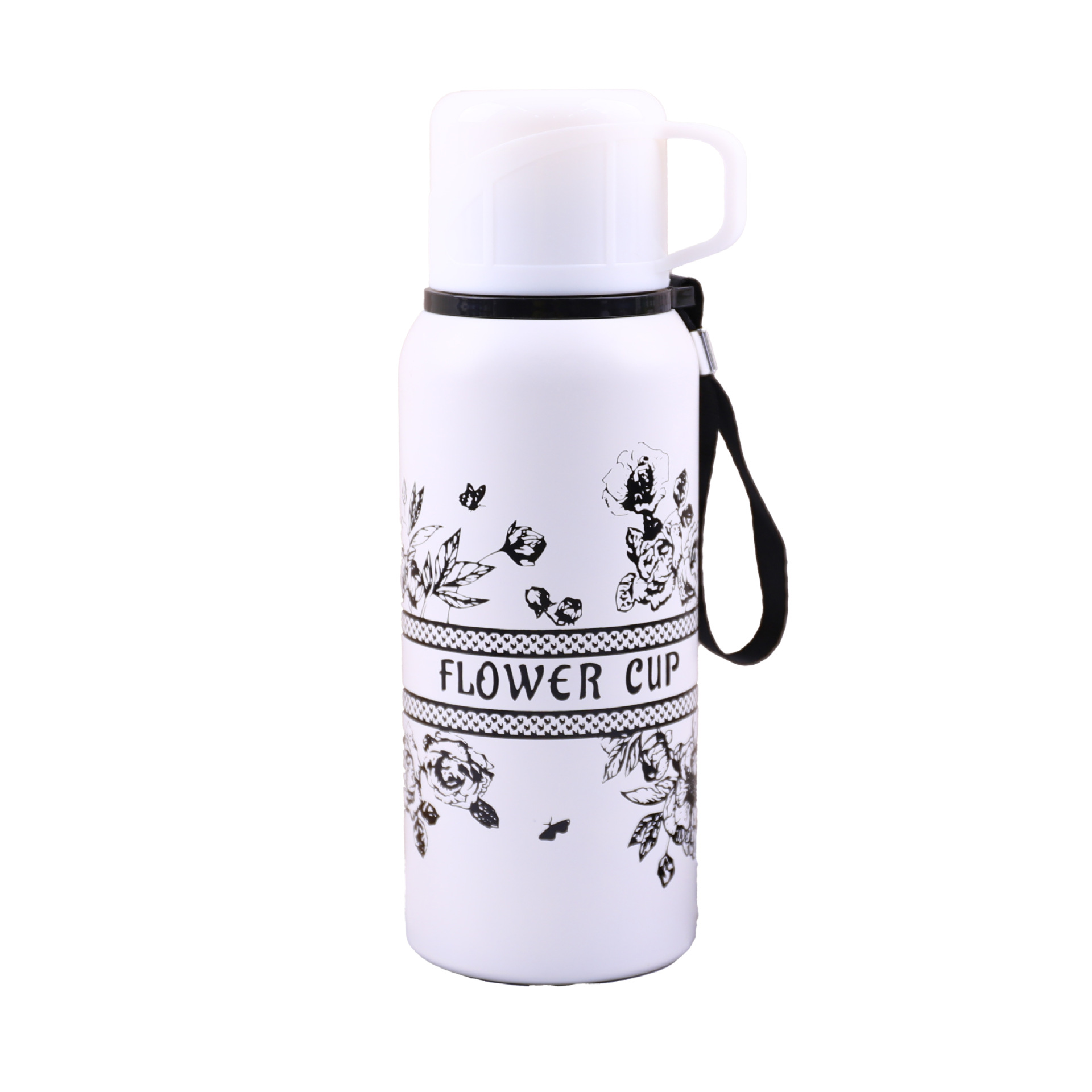 Thermos cup, 304 stainless steel water cup, gardenia flower gradient pea travel cup, home bouncing cup, student direct drinking cup Item Picture