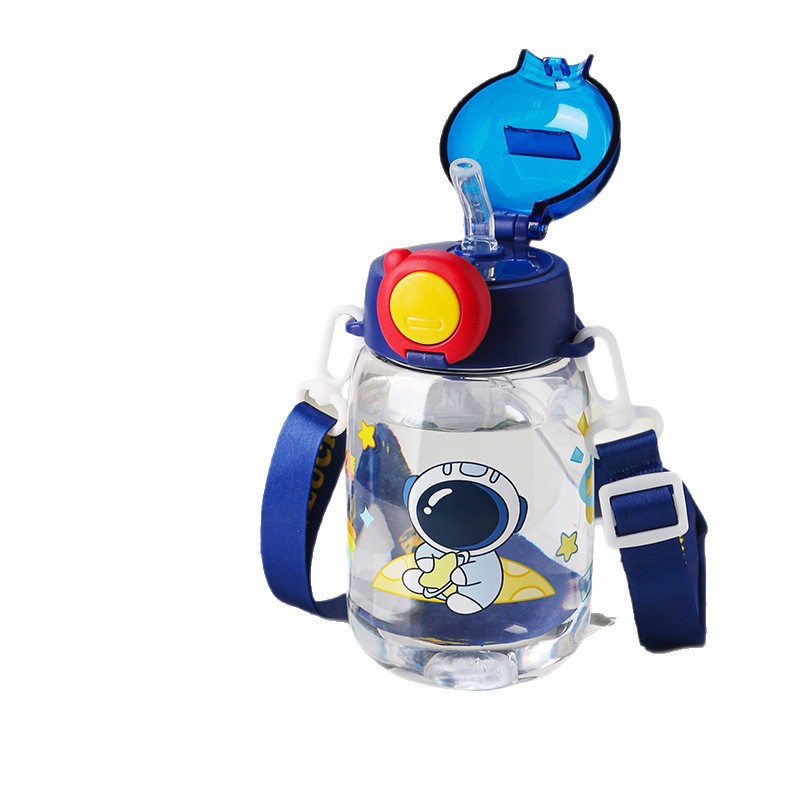 Children's water cup for kindergarten primary school students, cute, high appearance level, cartoon anti-drop strap, portable, big-bellied children's ton-ton cup Item Picture