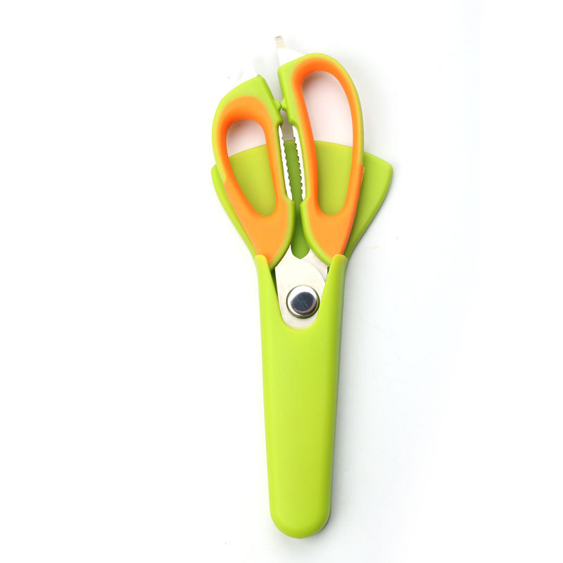 Stainless steel refrigerator scissors, multi-functional food scissors, disassembly and assembly, kitchen chicken bone and vegetable scissors with magnetic suction set, kitchen scissors Item Picture