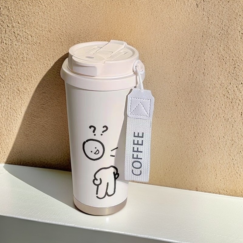 Straw water cup, super cute insulated cup, large-capacity portable coffee cup, sports car, wholesale for male and female students details Picture