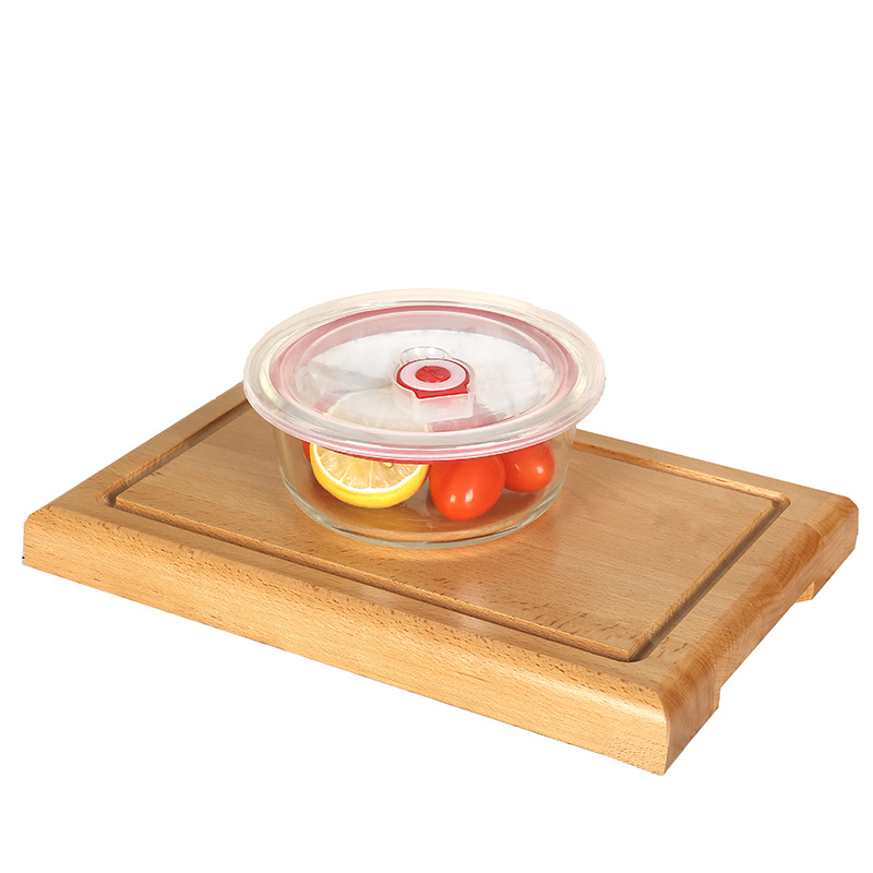 Glass round fresh-keeping bowl, microwave vacuum sealed bowl set, gift bowl for sale at the opening gift event Item Picture