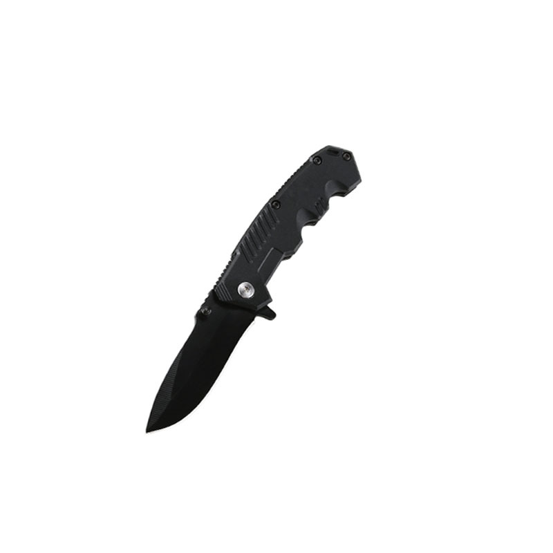 Outdoor wilderness survival aluminum handle folding knife, camping barbecue large and small black folding knife, supermarket promotion gift knife undefined