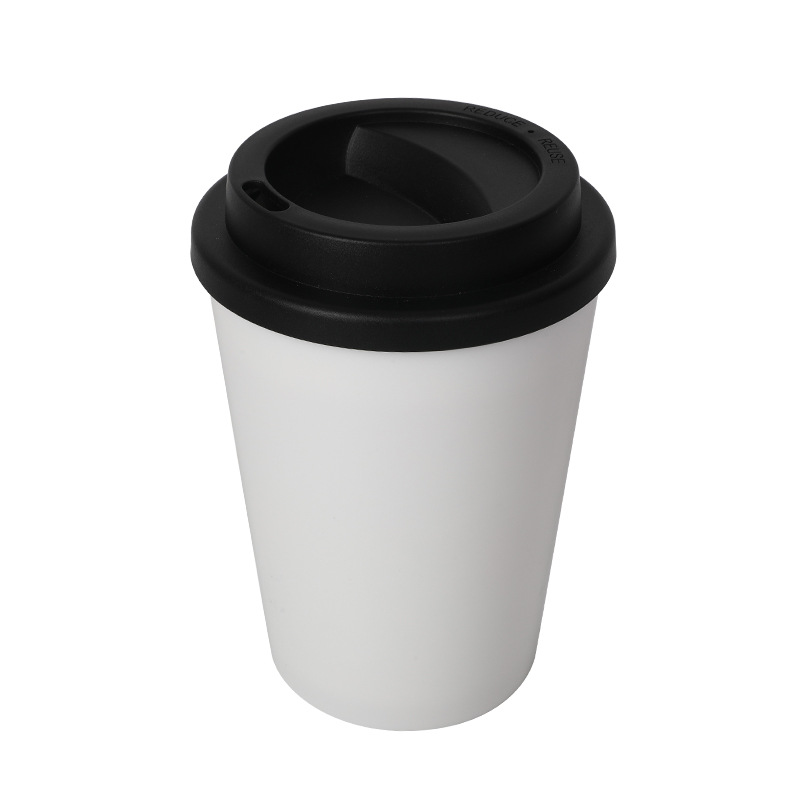The manufacturer's new solid-color afternoon tea stirring cup, portable mouthwash cup, small-capacity double-layer pp reflection coffee cup Item Picture