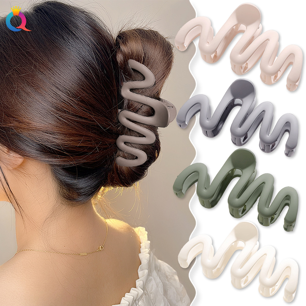 Qiyue matte high-end style hair clip, children's wave hair clip, shark clip, back of the head, updo hair clip, hair accessory and headwear wholesale details Picture