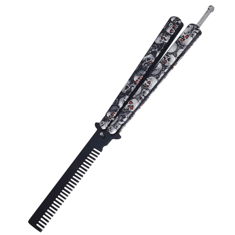 Butterfly comb practice training knife tools, beginner's practice of ghost head comb without blade butterfly portable folding knife undefined