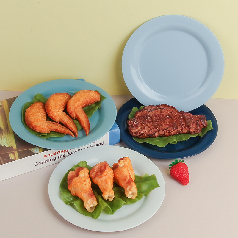Cross-border Amazon plastic pp material 19CM round plates, household durable dinner plates, 26CM plates, snack plates, cross-border wholesale details Picture