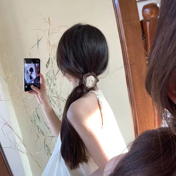 Dried rose new Chinese-style flower hairpin, shark hairpin at the back of the head, hairpin, handcrafted hair accessory details Picture