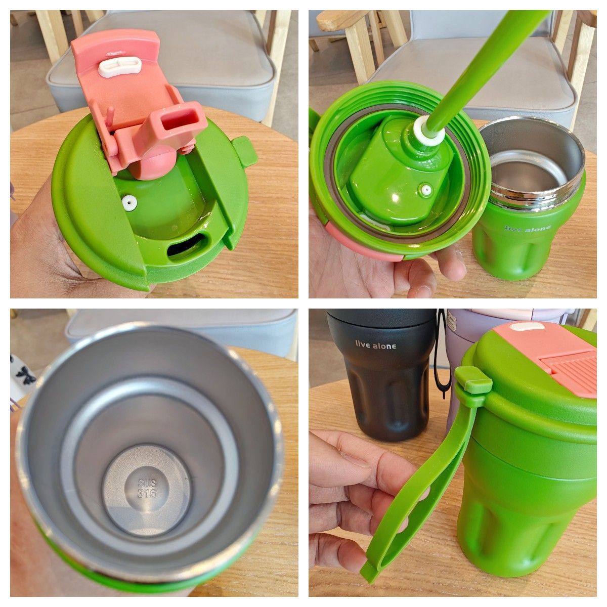 ins simple coffee cup with straw for cold preservation, high appearance level water cup, solid color couple portable hand-held, niche insulated cup Specification drawing