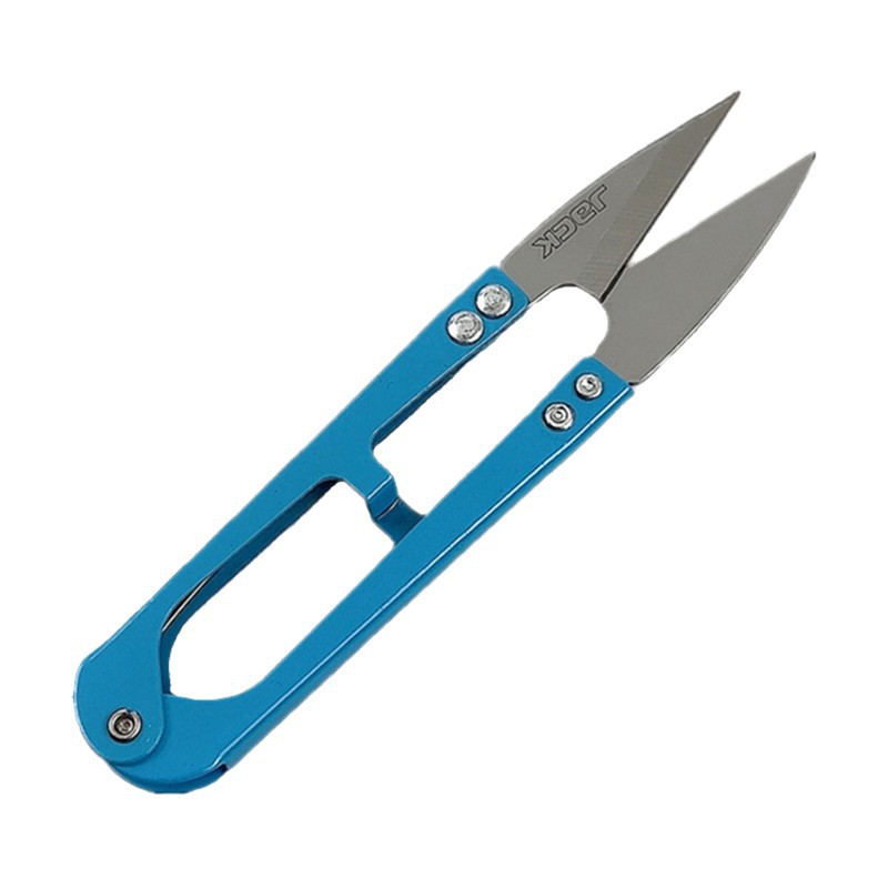 Jack Blue iron-handled small yarn scissors, home handcrafted cross-stitch DIY spring U-shaped carbon steel scissors, sewing thread end scissors Item Picture