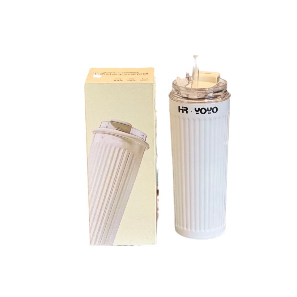 ins high-appeartion-level large-capacity insulated cup, 316 stainless steel straw cup, niche and simple office coffee cup for casual use Item Picture
