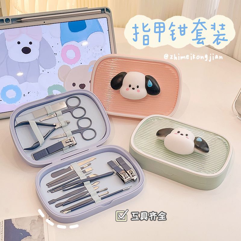 Cute student nail clipper set, large nail clippers, nail clamps, pedicure knives, stainless steel adult manicure tools full figure