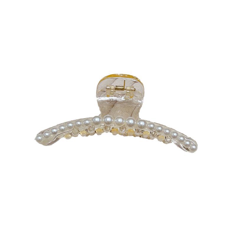 Pearl hair clip, back of the head hair accessory, casual headwear, Korean style, internet-famous fairy shark size clip Item Picture