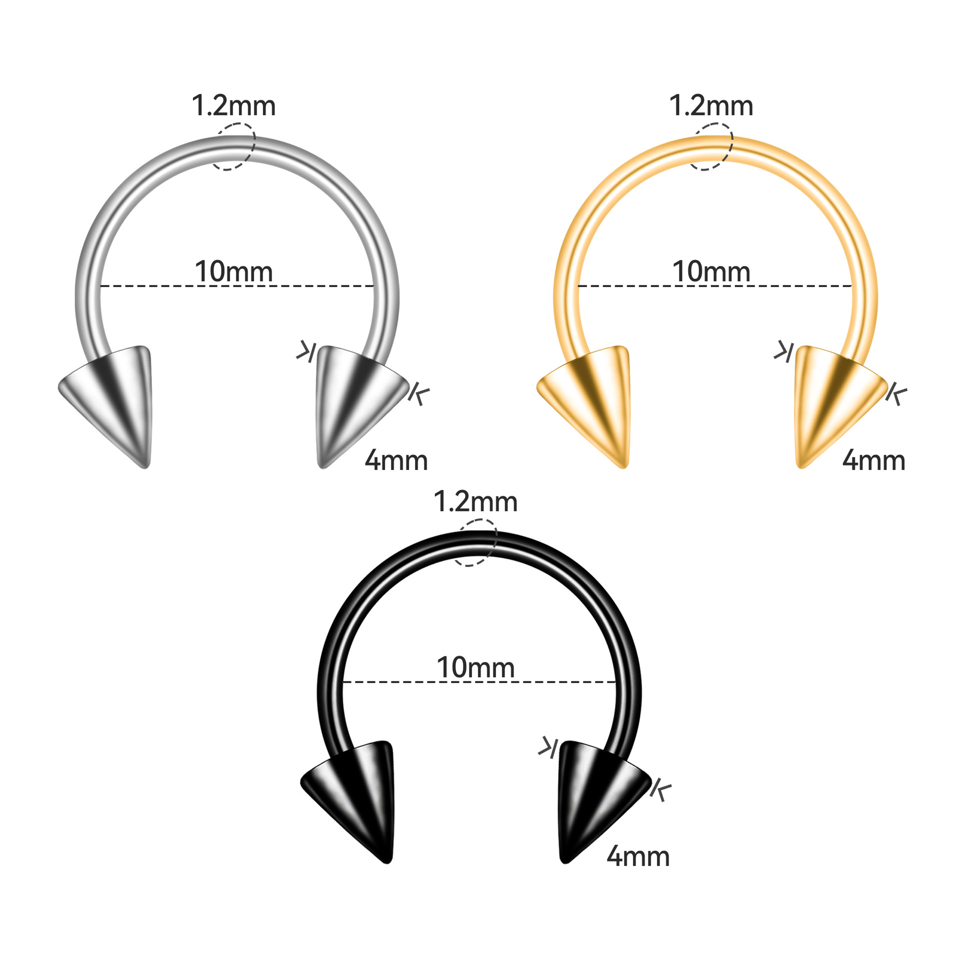 Cross-border e-commerce best-selling stainless steel basic U-shaped nose rings, lip rings, human piercing accessories, direct sales from the manufacturer of nose nails Application Scenario