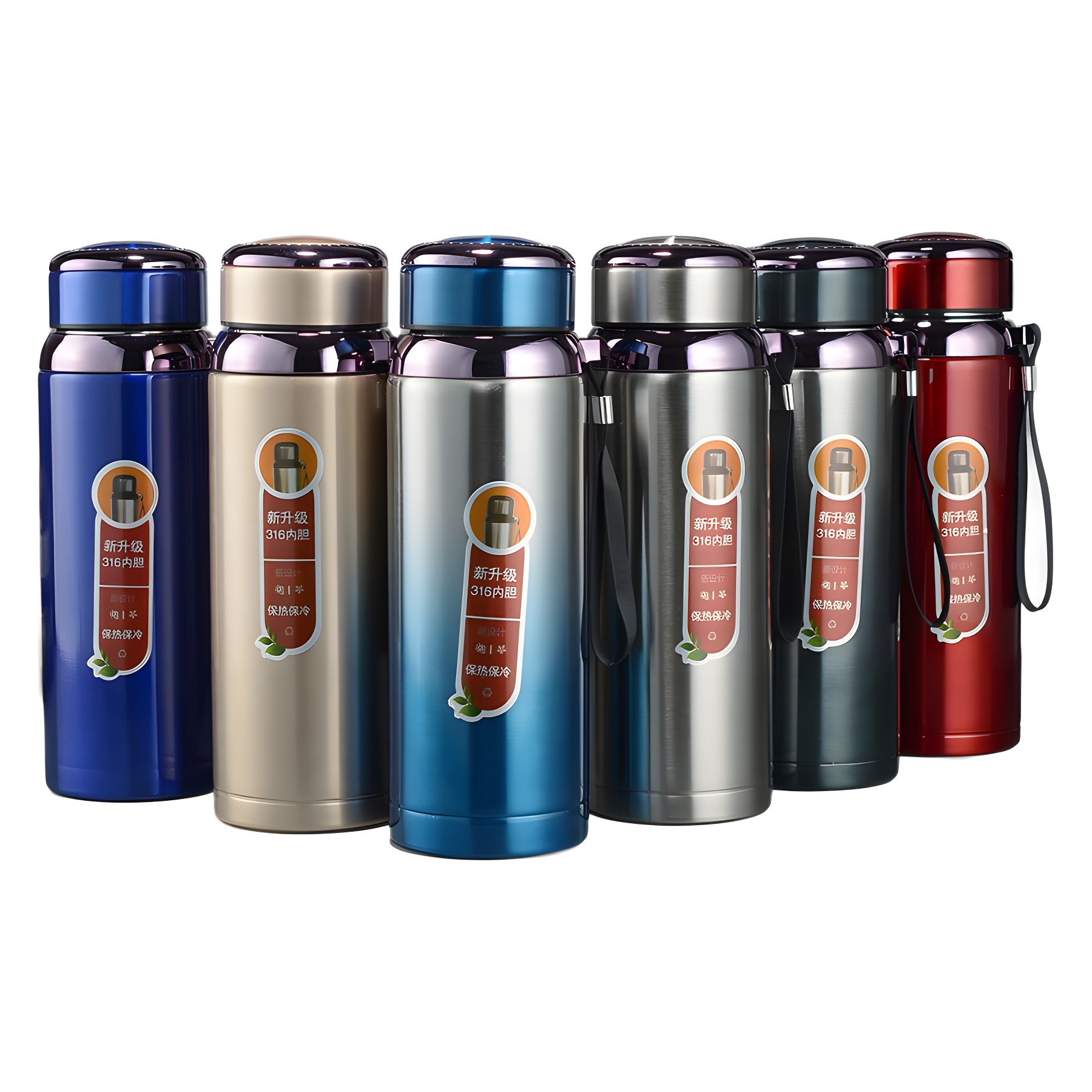 Stainless steel lifting straps, sports cans, water bottles, vacuum double-layer insulated cups, outdoor portable Star hand-held type Item Picture