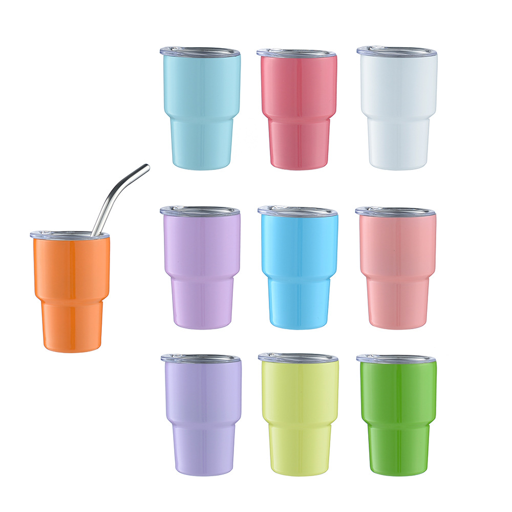 3oz car cup, straw, insulated cup, outdoor sublimation mini beer mug, cold preservation ice cup, export cross details Picture