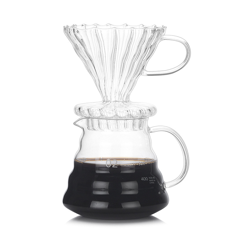 High borosilicate glass hand-brewed coffee pot, creative cloud pot, filter cup, drip coffee sharing pot, wholesale coffee utensils details Picture