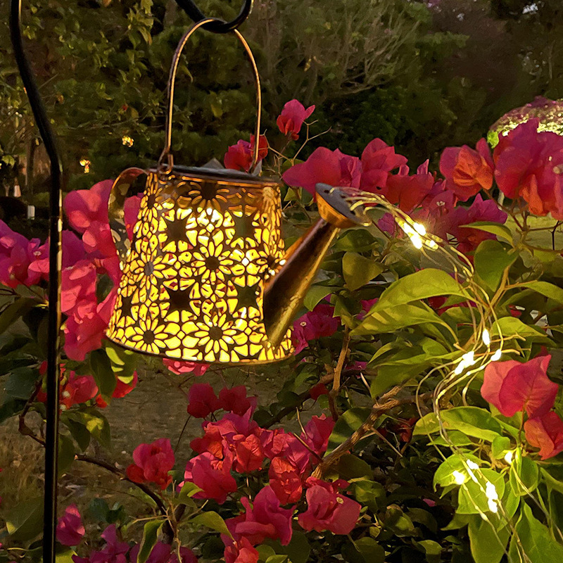 Solar outdoor garden lights, landscape iron art sheep hooks, metal ground plug rods, detachable and rust-proof, available for wholesale details Picture