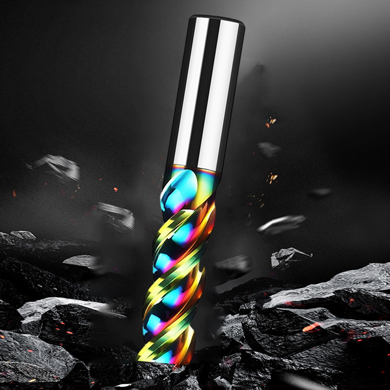 Original production of seven-color U-shaped groove aluminum milling cutters, tungsten steel three-edge hard alloy cnc numerical control tools, 3 lengthened Application Scenario