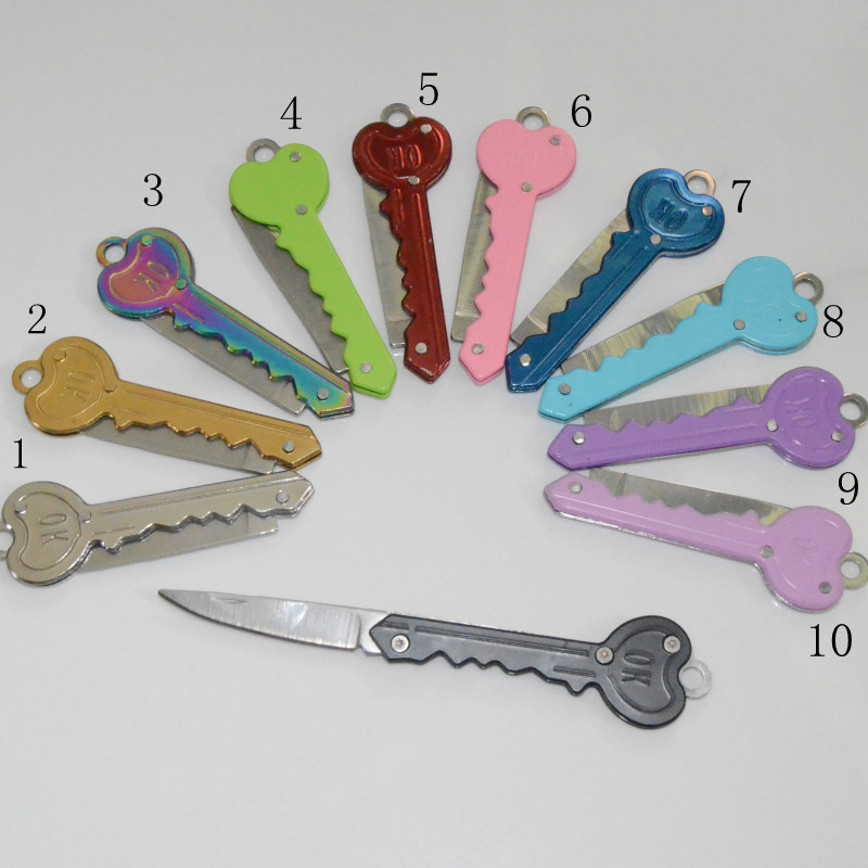 Outdoor knife, OK key knife, portable mini stainless steel fruit knife, folding key knife, express unboxing knife full figure